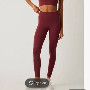 Free People Movement Women's Never Better Leggings Burgundy - Small
